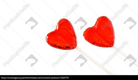 Two Heart Shaped Lollipops For Valentine Stock Photo 1349779