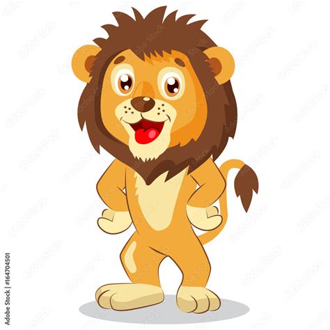 Vetor De Happy Leo Cartoon Lion Vector Cute Character Kids Funny