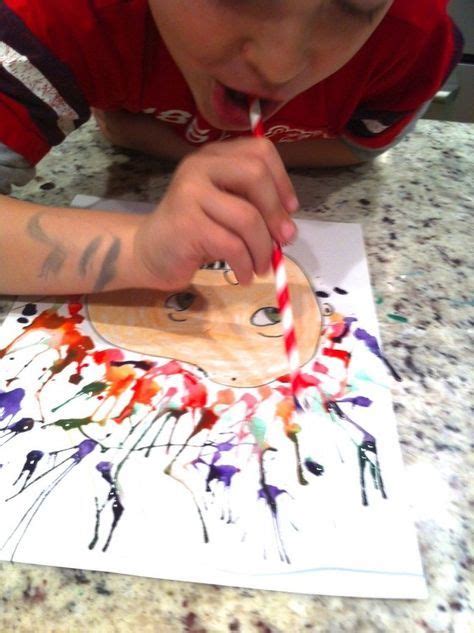Blow Painting Make An Awesome Crazy Hair Portrait With Crayons