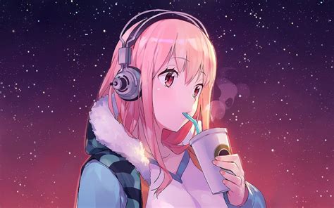 Cute Anime Girl Wearing Headphones Wallpaper 06 Preview 10wallpaper Com Gambaran