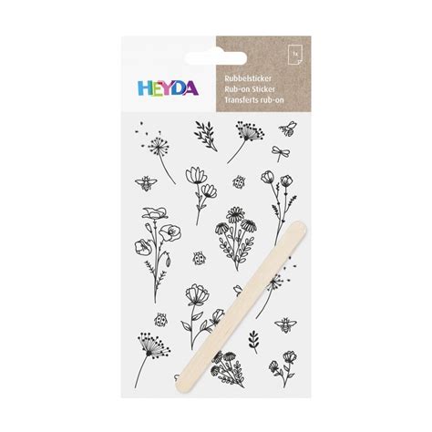 Heyda Sticker Transfer Diseño Flores Color Negro Artenostro