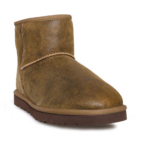 Ugg Classic Mini Bomber Leather Chestnut Boots Mens Mycozyboots