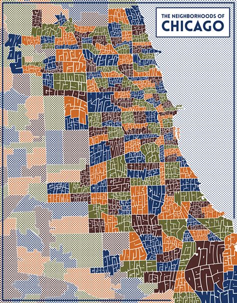 Chicago Typography Neighborhood Map On Behance