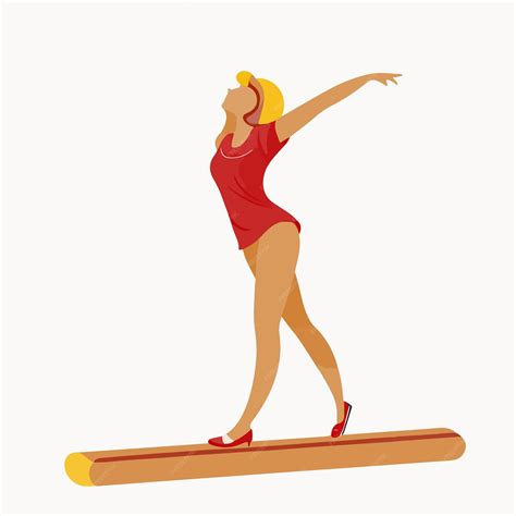 premium vector artistic gymnastics balance beam athletes sportswoman games set sporting