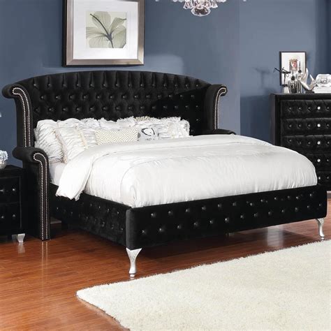 Coaster Deanna Upholstered King Bed With Button Tufting And Nailhead Trim Dream Home Interiors