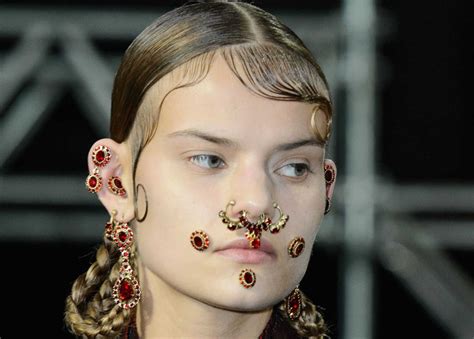 Givenchy Went Heavy On The Face Jewelry For Fall Face Jewellery Jewelry Face Piercings