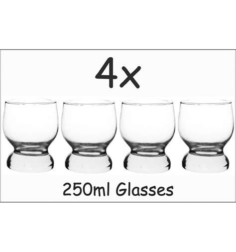 4x Curvy Scotch Glasses