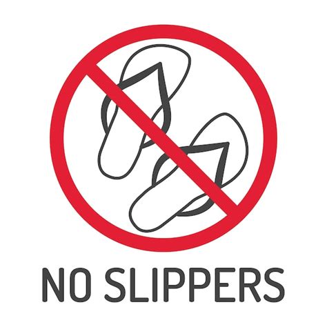 premium vector no slippers sign iin red round frame vector illustration