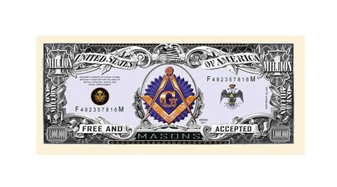American Art Classics Freemason Masonic Million Dollar Bills Pack Of