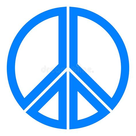 Peace Symbol Icon Blue Simple Gradient Segmented Shapes Isolated
