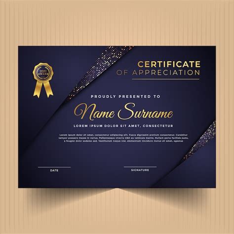 Premium Vector Certificate Of Appreciation Design Template With