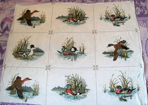 Duck Fabric Pillow Panels Wild Ducks Picture Book Patches Cranston