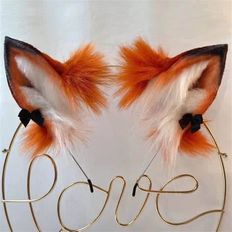 22in Red Fox Tail Red Fox Ears Cosplay Animal Ears Plush Etsy Australia