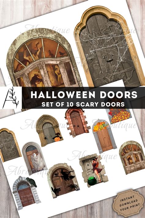 Halloween Doors Junk Journal Halloween Printable Halloween Etsy