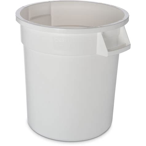34101002 Bronco Round Waste Bin Trash Container 10 Gallon White