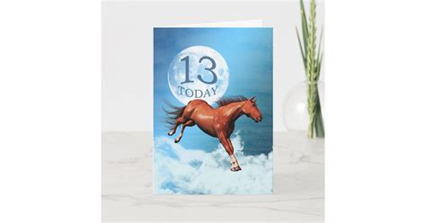 13 year old birthday cards. 13 years old birthday card with spirit horse | Zazzle.com