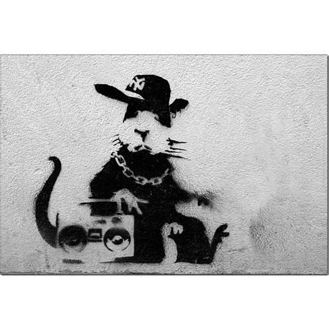 Banksy Canvas Prints Rat With A Boombox