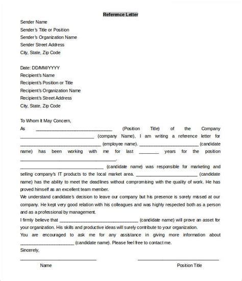 Microsoft Word Reference Letter Template For Your Needs