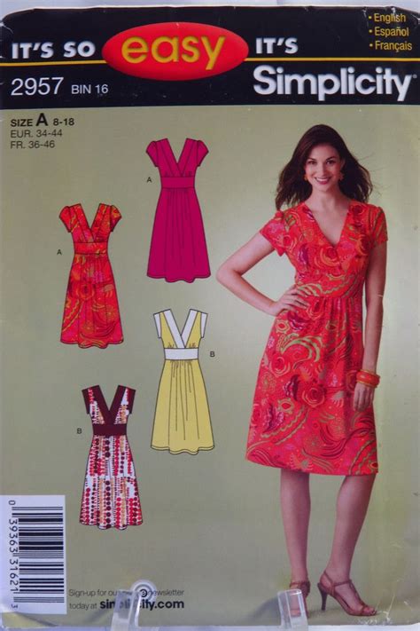 Simplicity 2957 Misses Dress Summer Dress Sewing Patterns Dress
