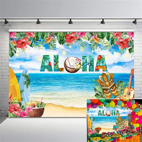 Buy Moca Hawaii Aloha Backdrop Tropical Flower Luau Party Photography