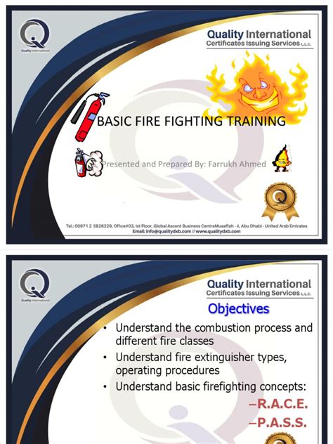 Basic Fire Fighting Training Presented And Prepared By Farrukh Ahmed