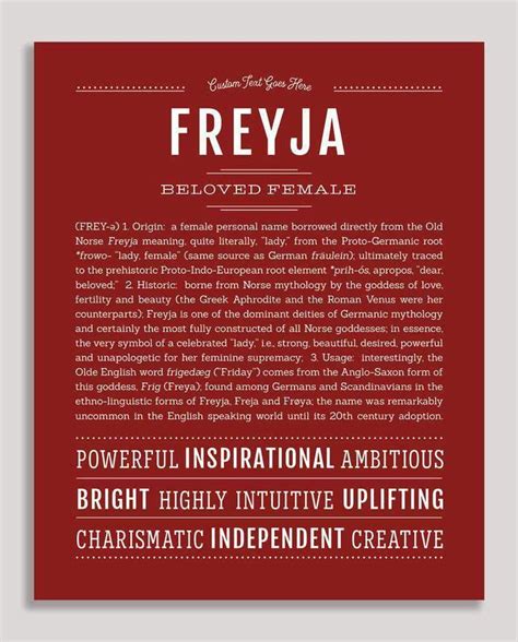 Freyja Name Art Print Classic Names Names How To Memorize Things