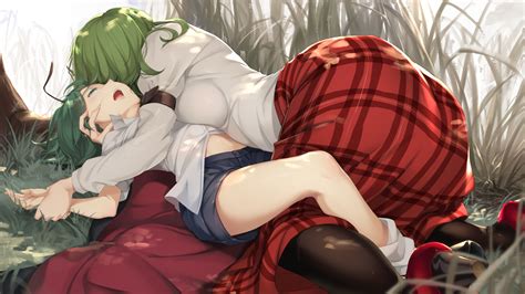 asutora kazami yuuka wriggle nightbug touhou black legwear white legwear highres 2girls