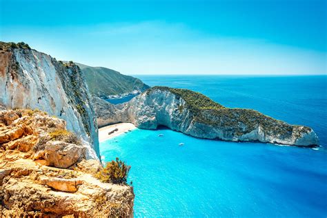 Your Travel Buddy Visiting The Famous Shipwreck Beach In Zakynthos Greece