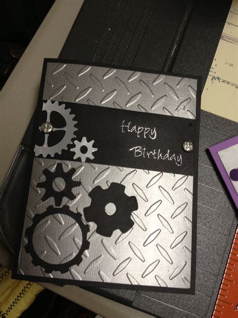 Masculine Birthday Card Gears Homemade Birthday Cards Birthday Cards