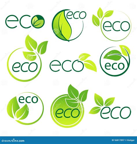 Ecology Logo Symbol Set Vector Stock Vector Illustration Of Label