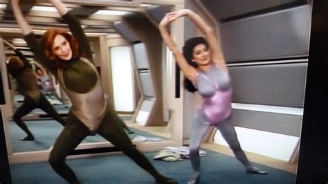 Deanna Troi And Beverly Crusher Exercising In Tights The Price Star Trek Tng A Photo On Flickriver
