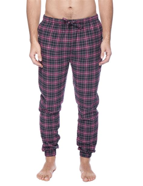 Mens 100 Cotton Flannel Jogger Lounge Pants Noble Mount