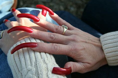 dreams of playing with these beautiful talons long nails red nails nails only