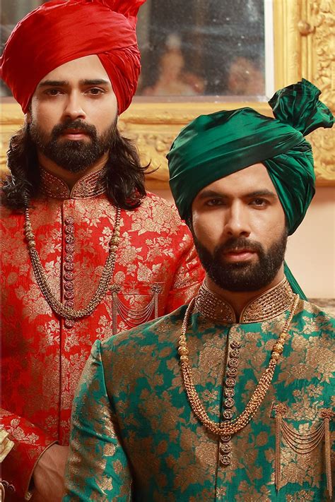 Indian wedding dresses are very beautiful. Blue,Red,Green & Gold Brocade Wedding Sherwani-SH323 ...
