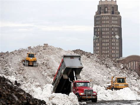 Buffalo Snow Pile Refuses To Melt Eight Months After Snowstorm Abc News