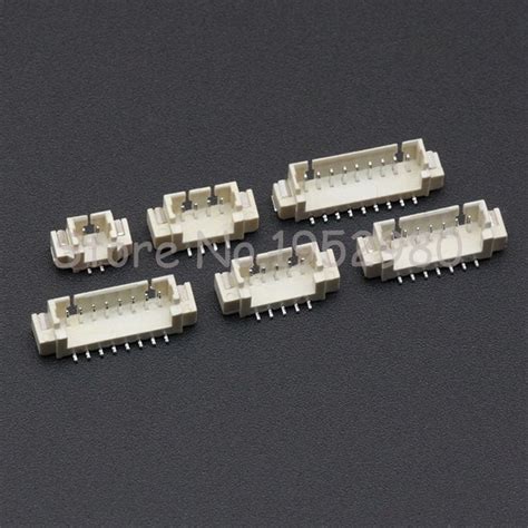 10pcs 1 25mm connector smd vertical right angle type male jst socket 2 3 4 5 6 7 8 9 10 11 12