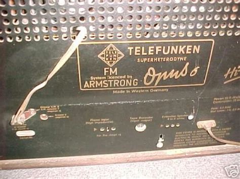Telefunken Opus 6 German Fm Hi Fi Vintage Tube Radio 24687765