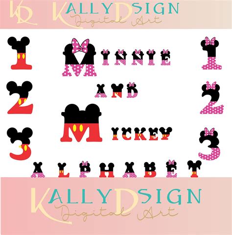 Mickey Ears Disney Svg Svg Files Alphabet Letters Minnie Etsy
