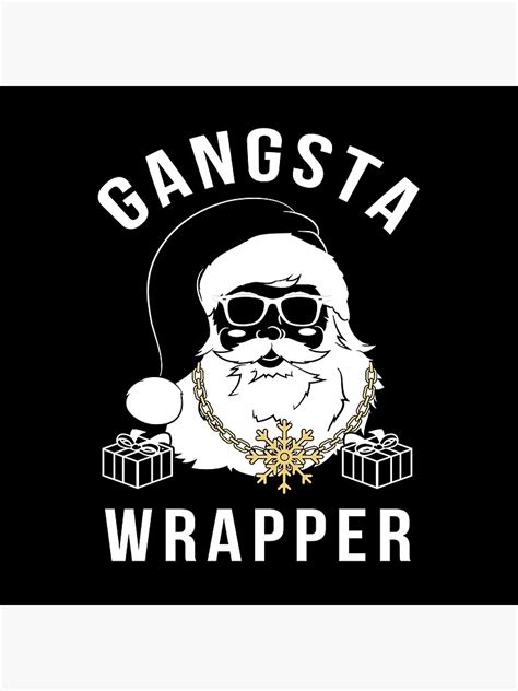 Gangsta Wrapper Gangster Santa Funny Christmas Throw Pillow For Sale