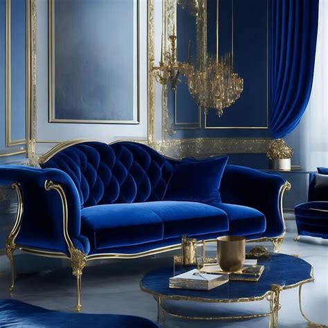 Premium Ai Image A Luxurious Living Room With A Plush Velvet Royal