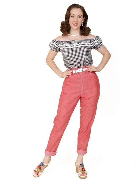 1950s Jeans Red Denim From Vivien Of Holloway