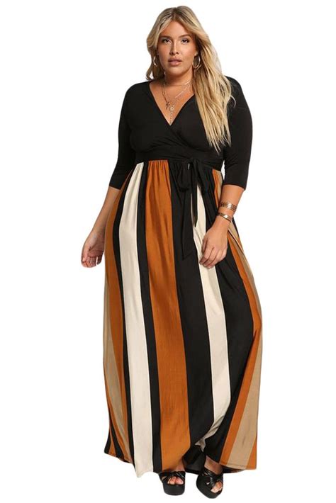 Mustard Color Blocked Skirt Plus Size Maxi Dress Plus Size Retro