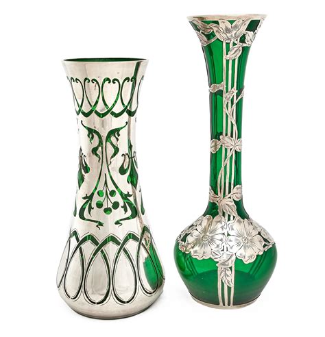Lot Art Nouveau Glass Vases