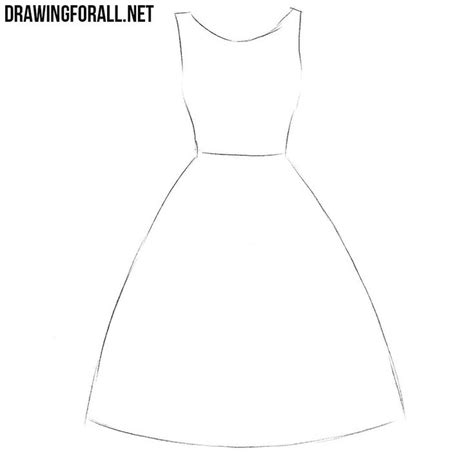 How To Draw A Dress Easy Step By Step At Drawing Tutorials