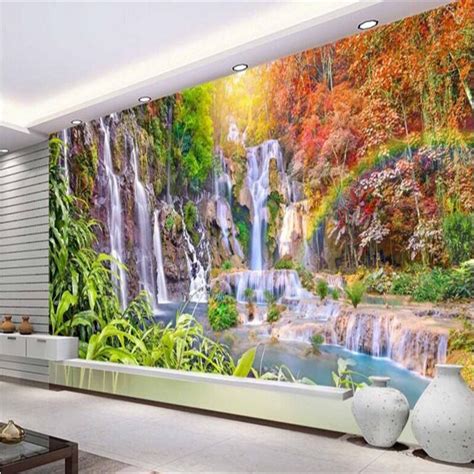 Beibehang Large Scale Custom Wallpaper Hd Wonderland Waterfall