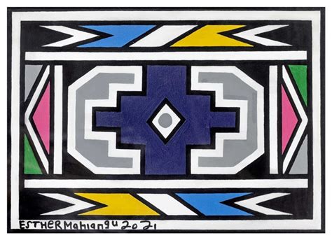 Ndebele Pattern By Esther Mahlangu On Artnet
