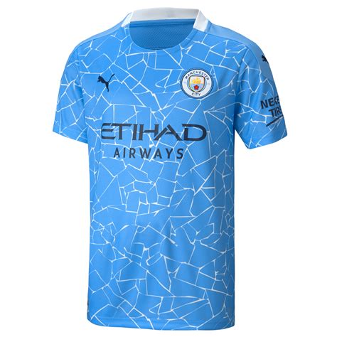 Manchester City Football Soccer Home Shirt Crew Neck 2020 21 Puma