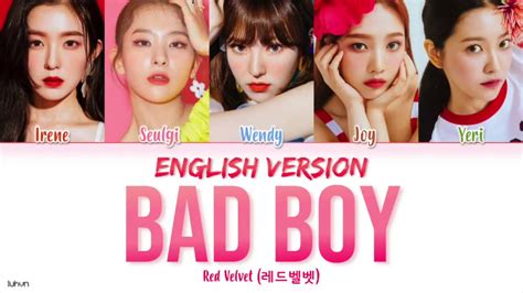 Red Velvet (레드벨벳) - ‘Bad Boy (English Version)’ LYRICS [ENG