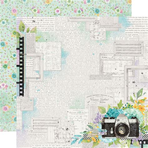 Simple Vintage Life In Bloom Double Sided Cardstock 12x12 Happy