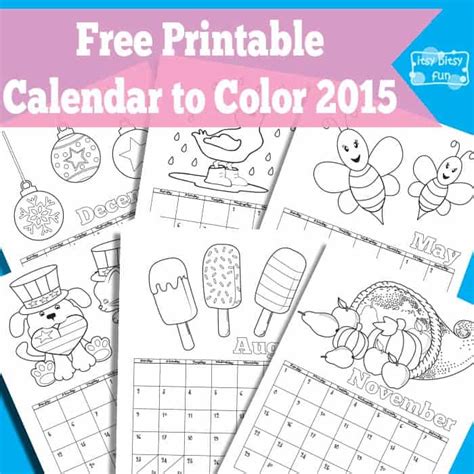 Free Printable Coloring Calendars